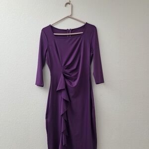 Chic Long Sleeve Purple Dress